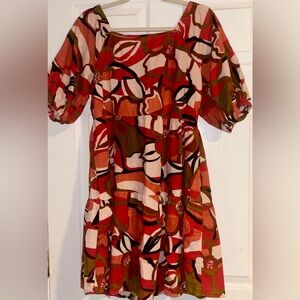 Mlle Gabrielle Red and Green Floral Mini Dress